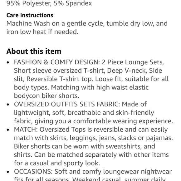 Ekouaer (Amazon) Oversized Tee and Biker Shorts Loungewear Set in Orange Pink - Picture 7 of 13